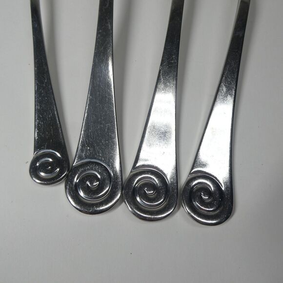 Robert Welch Ammonite Ginko Helmick Serving Pieces 4pc Lot Spoons Stainless - Picture 2 of 6